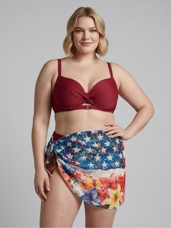 Other - Bundle & Save: 3 for $29. Floral American Flag Sarong - Red, Blue, Yellow